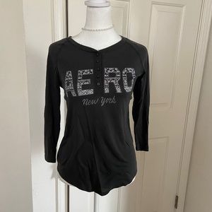 Aeropostale Rare Grey New York Winter Sparkle Long Sleeve